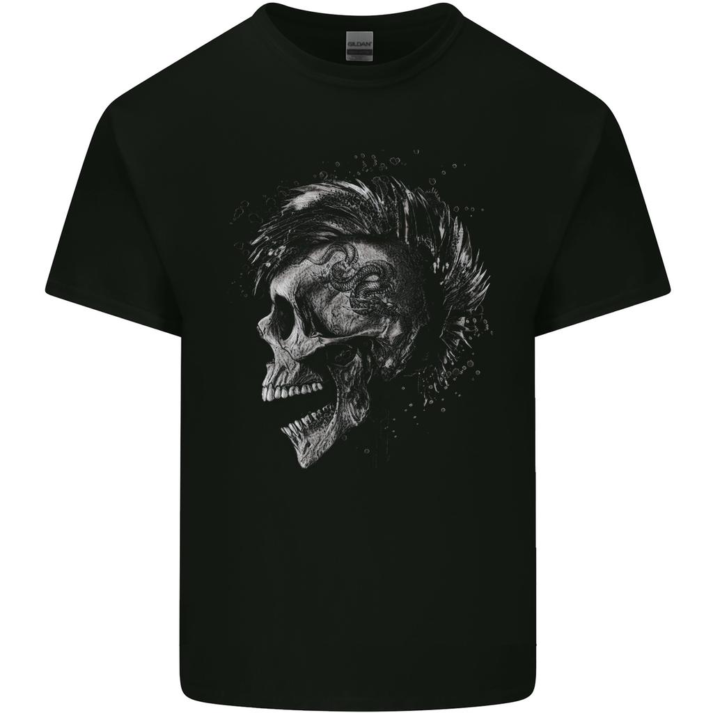 Punk Rock Skull With Tattoos Skull Music Unisexs Light Cotton TShirt