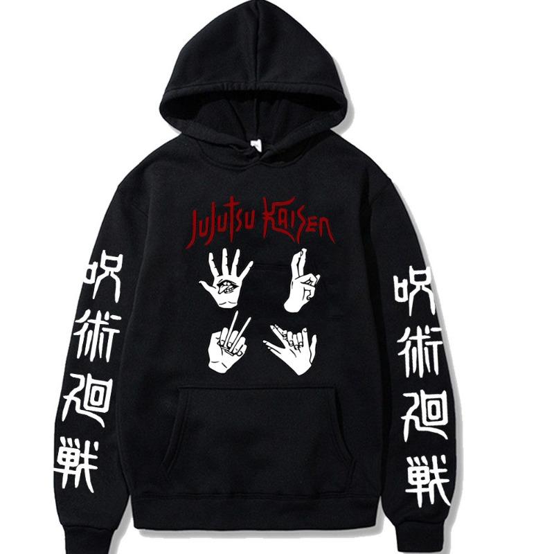Jujutsu Kaisen Gesture Printed Men's Hoodie New Brand Hoody Clothes Vintage Fashion Casual Unisex Long Sleeve Pullovers