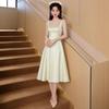 French Haute Couture Champagne Suspender Dress Temperament Waist Evening Dress Socialite Small Birthday Dress Dress Dress