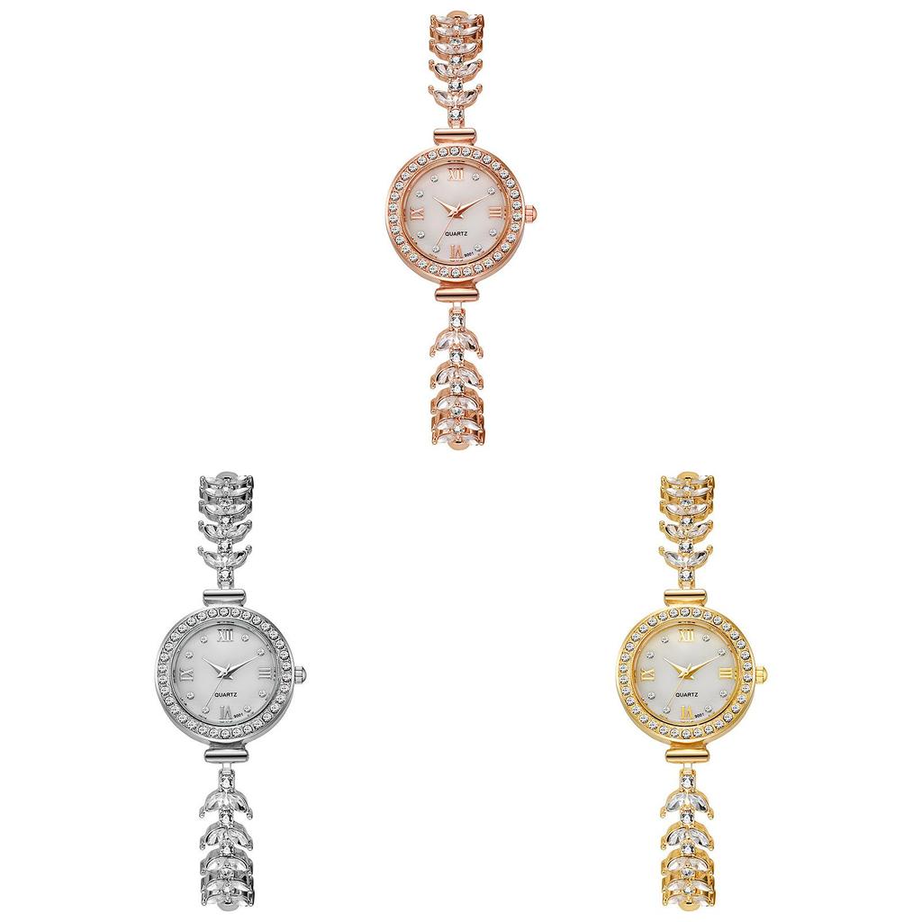 Damen-Quarzuhr mit Diamantverzierungen als Modeaccessoire