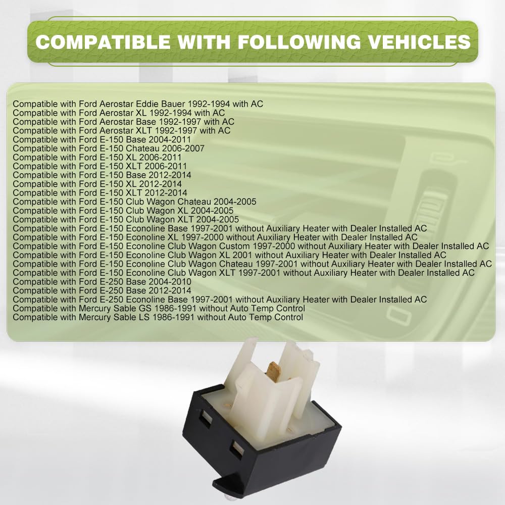 Riloer AC Heater Fan Blower Switch, YH-1934, YH1934, HS214, E6DZ-19986-A, Blower Motor Switch, Compatible with Ford E-150 XL 2006-2011, 4 pins, 1 pc