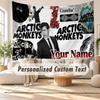 Custom Name Wall Hanging Tapestry,Arctic Monkeys Decorative Backdrop Tapestry For Dorm Home