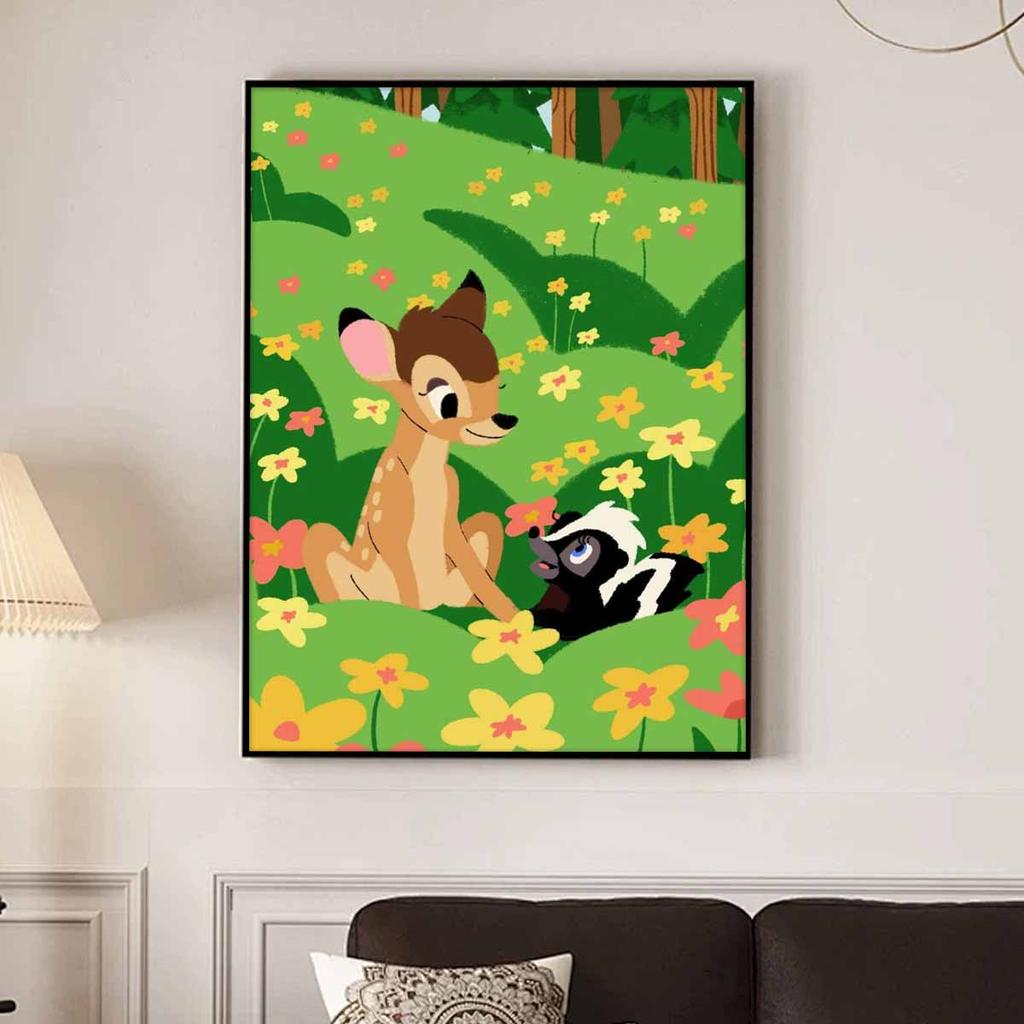 5D Diy Diamond Painting Bambi The Fawn and Skunk Full Drill Rhinestones Mosaic Embroidery Handmade Products Home Decor Gift