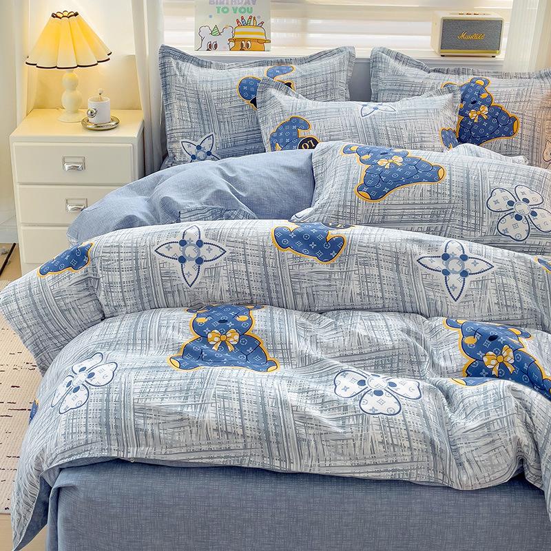 

Комплект из 4 предметов из чистого хлопка класса Сяоцин, Постельное белье, приятное к коже, Хлопковая полированная простыня, Пододеяльник, Комплект из 3 предметов для общежития Class ACan Sleep Naked 1.8m Sheet 4pc