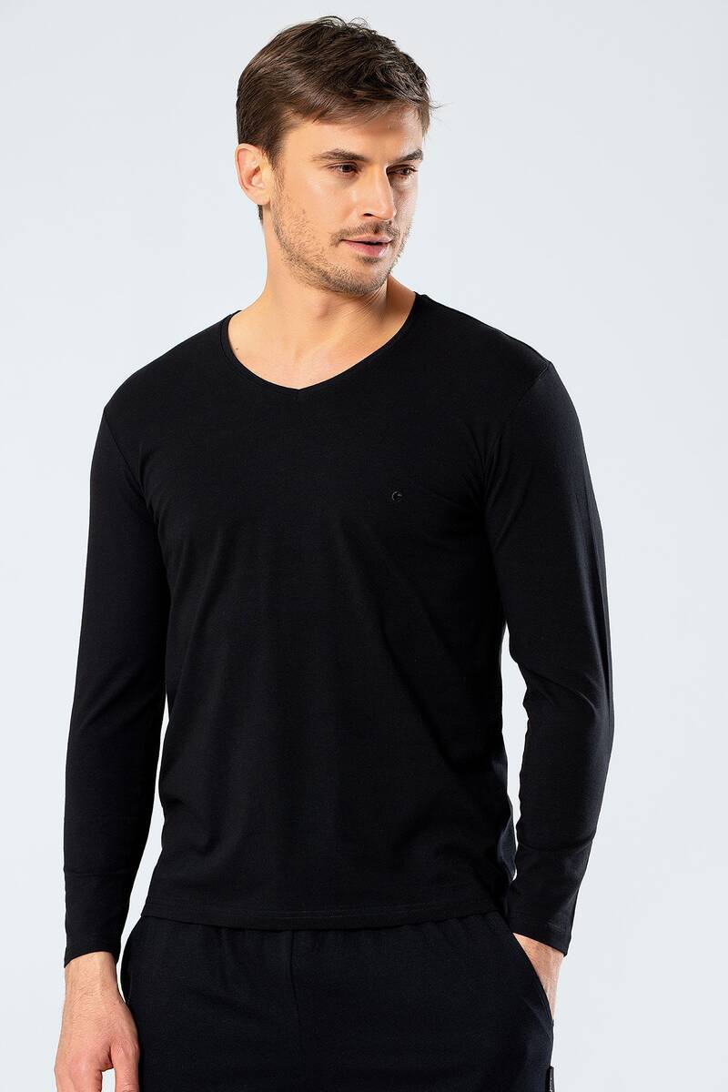 

Мужская футболка Cacharel с v-образным вырезом и длинными рукавами