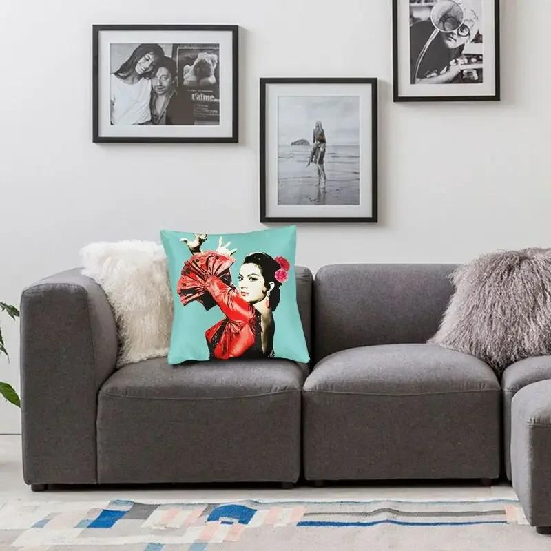 Flamenco Lola Flores Modern Throw Pillow Covers Living Room Decoration Spanish Dancer Pop Art Cushion Cover Pillowcase 40Cm 16In