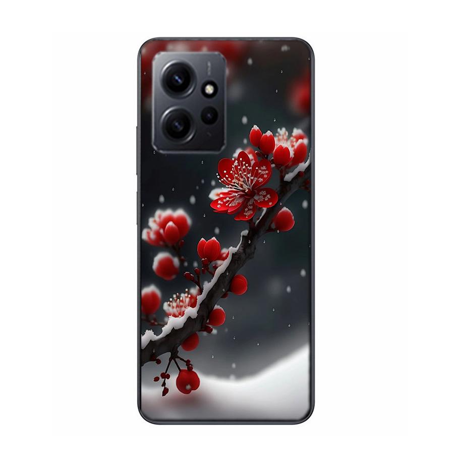 

Snow fall Red Peach Blossoms Phone Case For Redmi 12 13C 12C 15C 9 10 10C Note 13 Pro Plus 14 15 Pro 9T 9C 9A TPU Soft Cover Cle Redmi Note 10 Pro