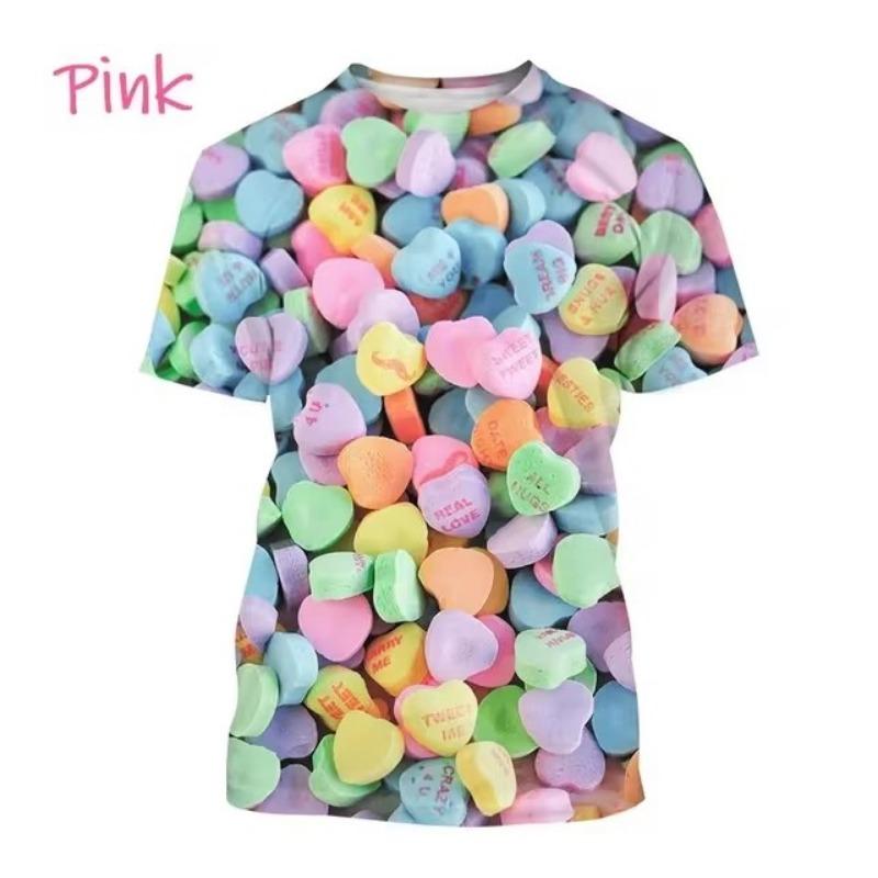 Summer Candy Chocolate Casual 3D Printing T-Shirts Unisex Men's and Women's Fashion Clothing Streatwear T-Shirts