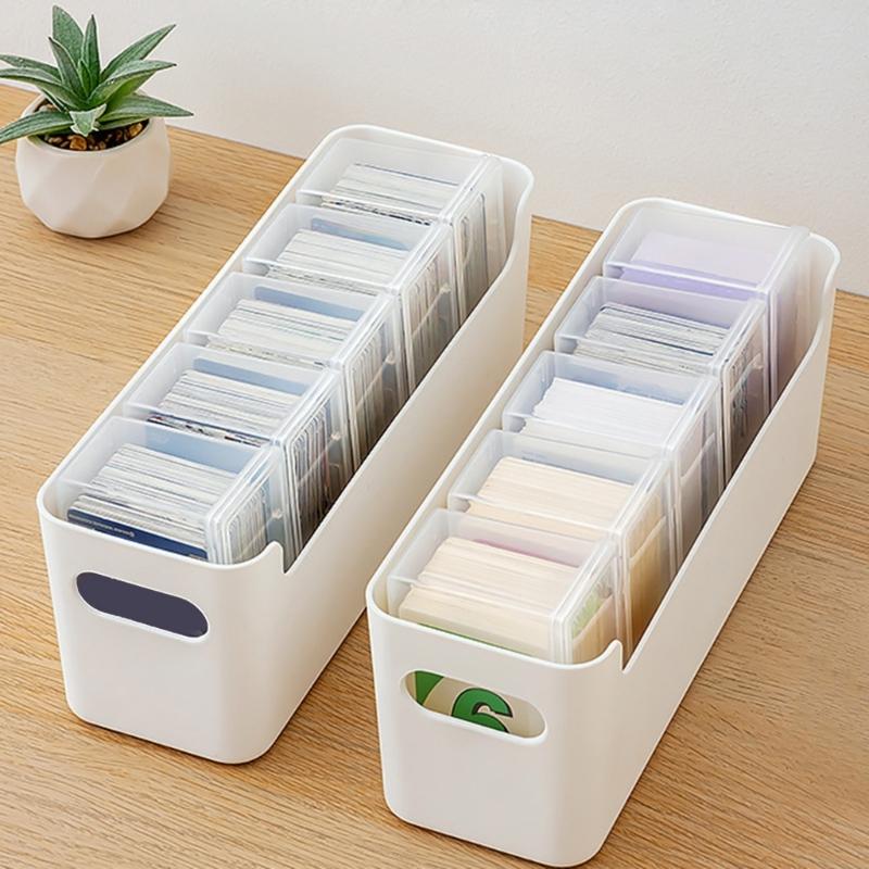 6 Piece Translucent Storage Containers with Detachable Dividers and Secure Snap On Lids Ideal for Collectibles Stationery Organization
