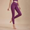Womens High-Waisted Seamless Yoga Leggings With Built-in Brief 79% Nylon Stretch Fitness Pants Gym Running Cycling