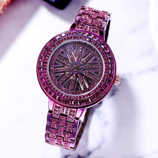 Casual Business Full Diamond Fashion Kreatywny kwarcowy zegarek damski