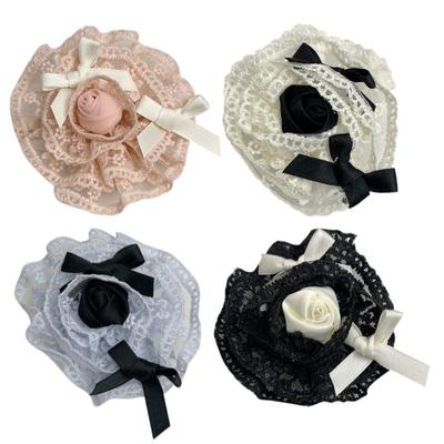Stylish Rose Brooch Hair Clip Beautiful Fabric Big Flower Hair Clip Brooch Adornment Stylish Rose Headwear Pin