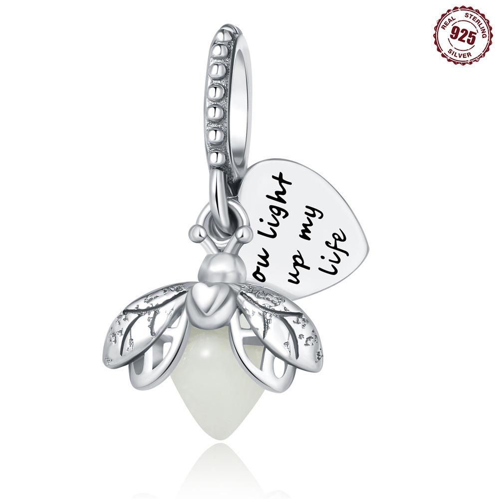 S925 Sterlingsilber Anhänger Zubehör Perlen Biene Schmetterling Original Europäischer und Amerikanischer Stil DIY Armband