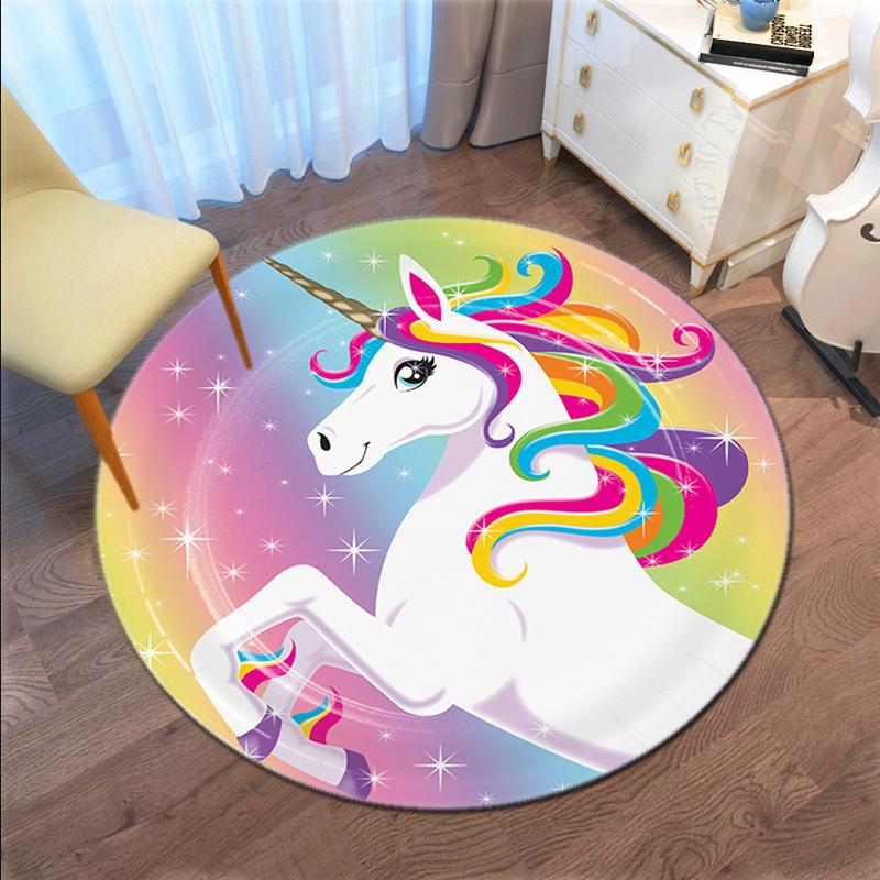 1PC cute cartoon unicorn Pattern printed Carpet Rug for Living Room Bedroom Home Sofa Decoration,Non-slip Floor Mat Floor mat