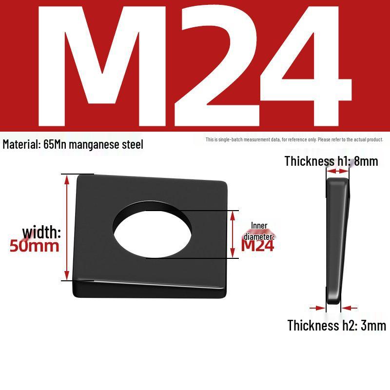 GB852 Blackened Square Bevel Washer for I-beam M6/M8/M20/M24/M30