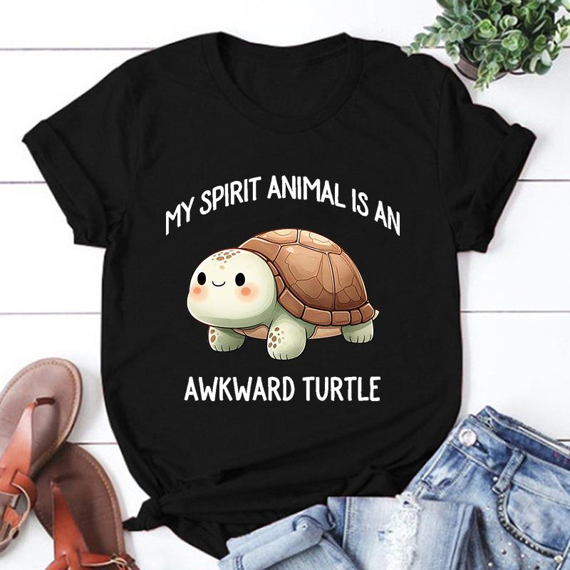 Mým duchovním zvířetem je neohrabaná želva potisk tričko pánské/dámské topy trička léto chladné volné krátký rukáv