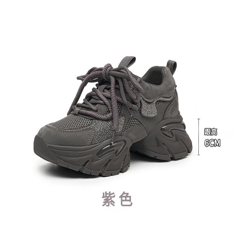 Women's shoes 2026 Spring and Autumn Dad shoes Female student sports shoes Internet famous casual thick sole single shoes