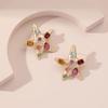 Colorful Rhinestone Stud Earrings Y2K Style Crystal Stud Earrings Trendy Dangle Earrings  for Women