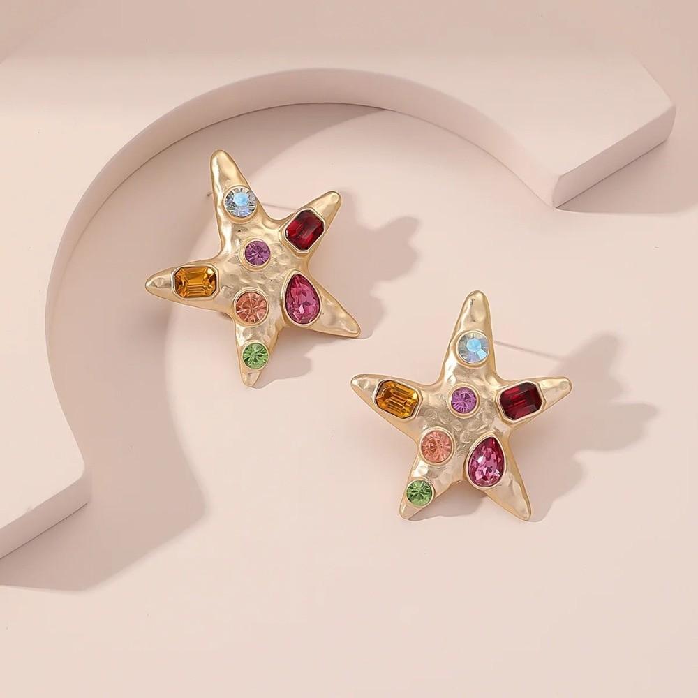 Colorful Rhinestone Stud Earrings Y2K Style Crystal Stud Earrings Trendy Dangle Earrings  for Women