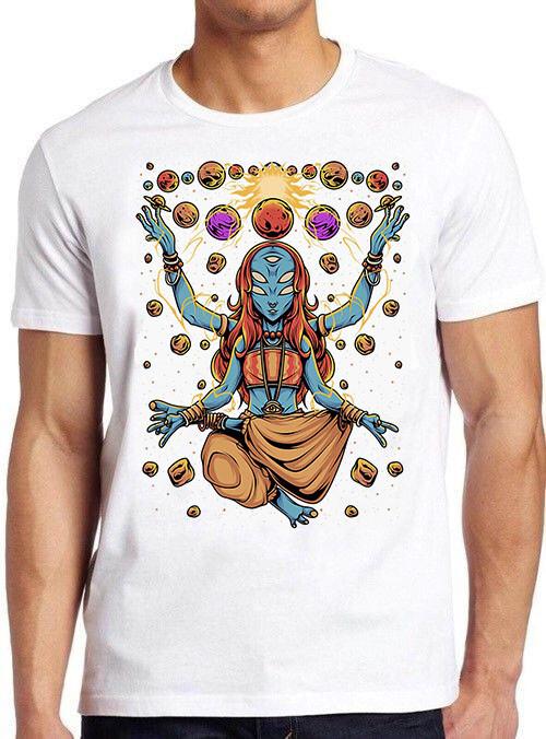 Alien Meditating Spiritual Yoga Buddha Meditation Psychedelic Zen T Shirt M566 L