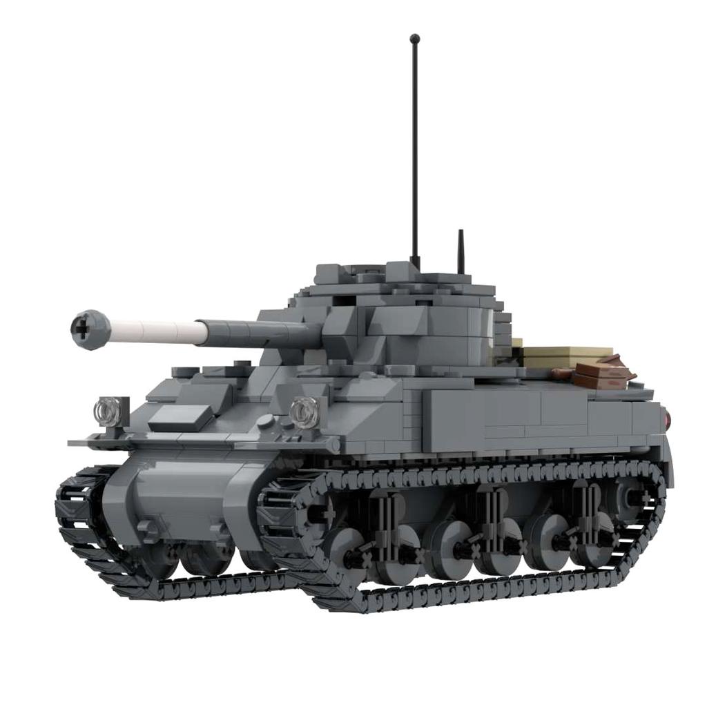 US Army Sherman Medium Tank Fury M3 M4A2 M4A3 WW2 Military Building Block Toy Assembly Set Compatible with Brands