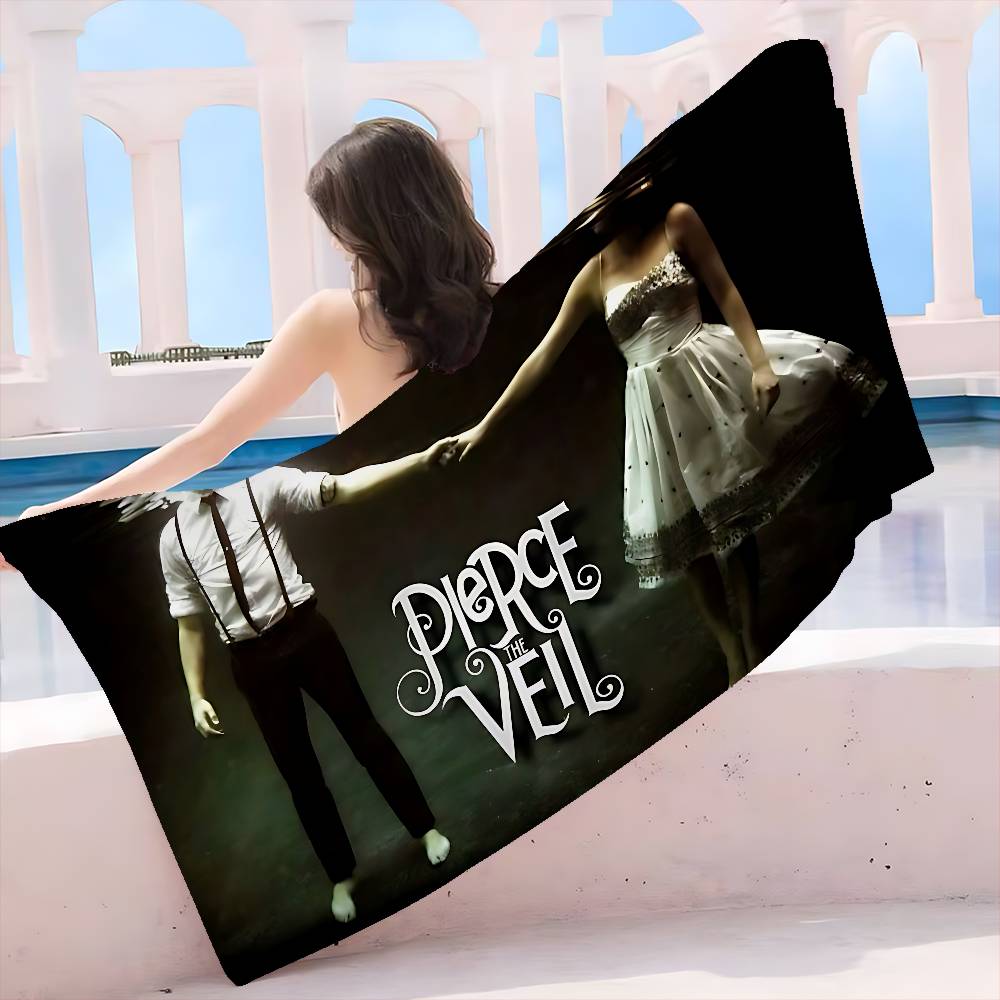 Post Hardcore Band Pierce the Veil Bath Towel Microfiber Soft Water Absorbing Breathable For Girl Kids Cartoon Beach Towel