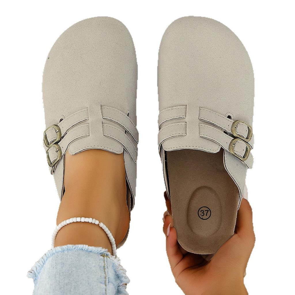 Faux Leather Cork Footbed Clogs for Women Memory Foam Arch Support Platform Slippers Women's Slip-ons Mules Potato Shoes Vegan Suede Clogs Sandals