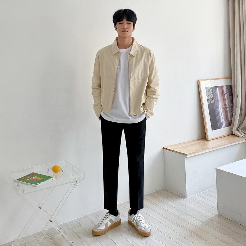 Paltoane bărbătești de primăvară și toamnă, stil coreean nou, topuri la modă, haine de toamnă, jachete casual cu rever
