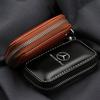 D4Car Key Bag Zipper Case Leather Key Fob Pouch For Mercedes benz E GLK CLS A W204 W213 W221 ML ABR Apple Tree c200 Accessories