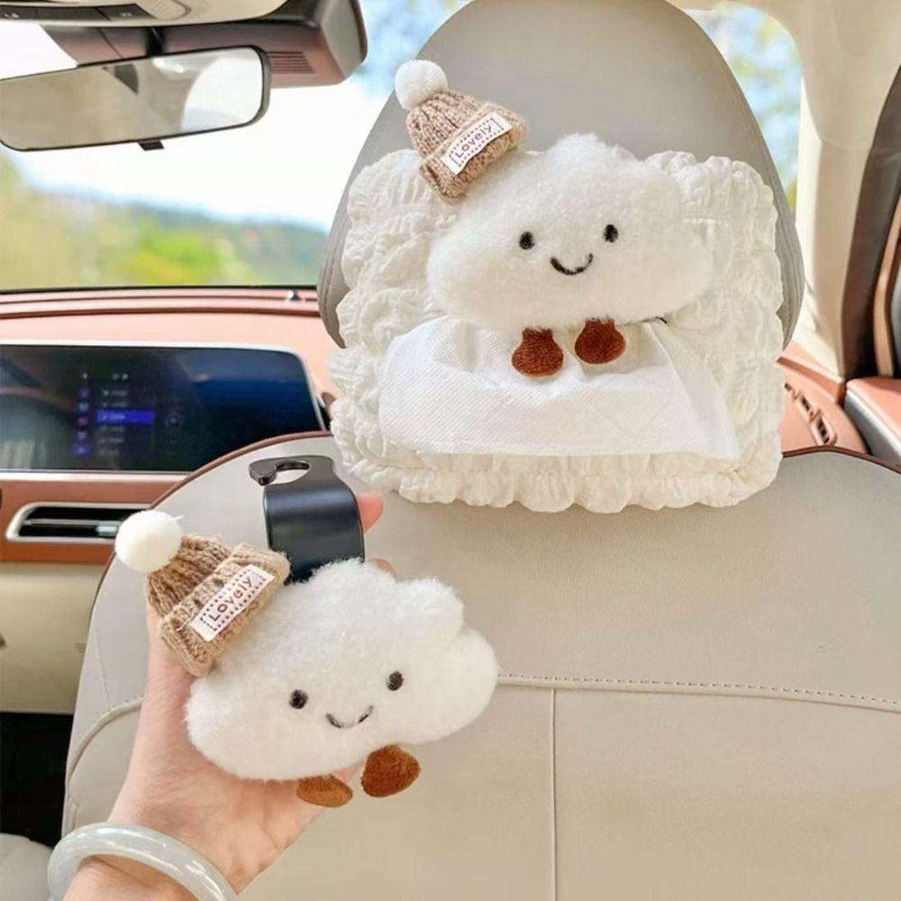 Multifunctional Car Hooks Cloud Car Accessories Set Cute Car Tissue Box