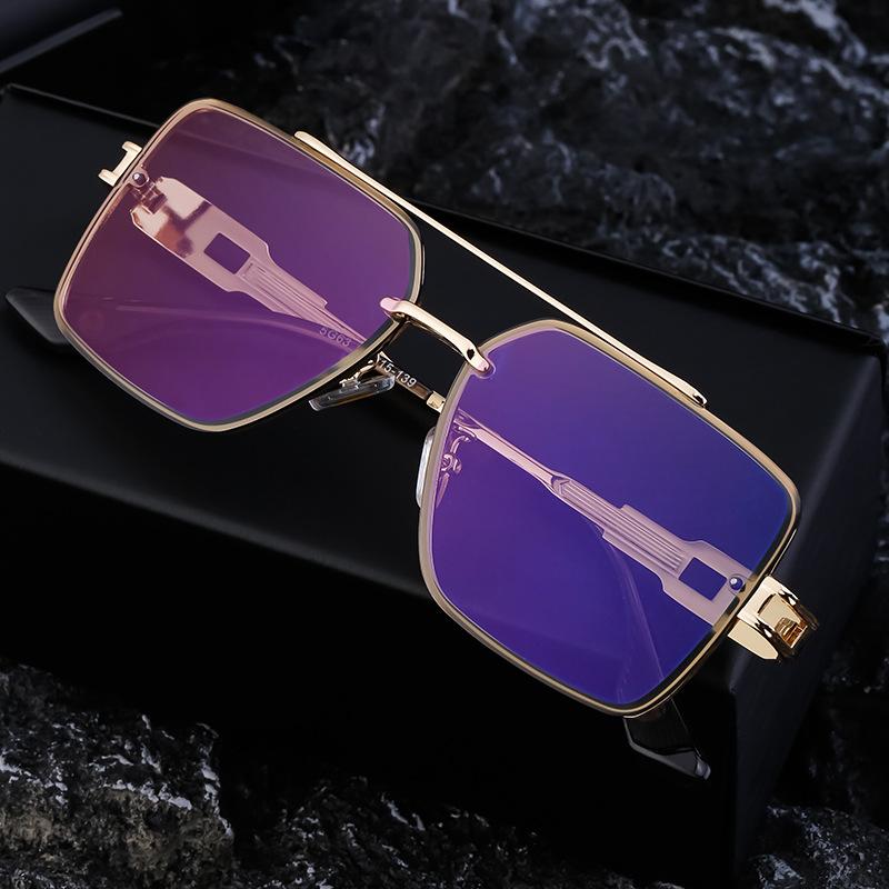 Boîte Lunettes de soleil Homme et Femme Rétro Haut de Gamme Lunettes de soleil Branches Creuses Monture Complète Lunettes Nuances