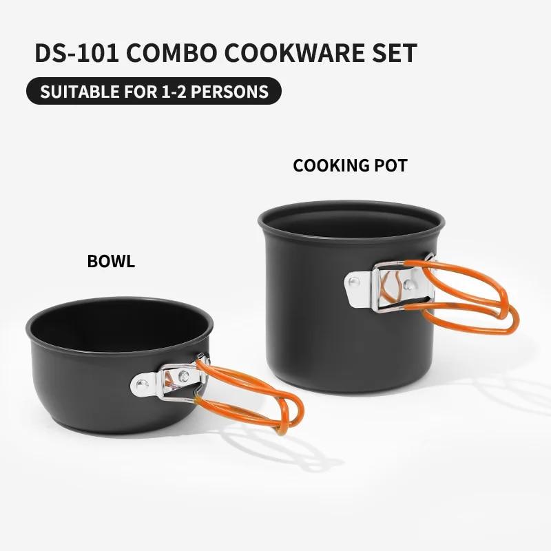 Ultralight Camping Cooking Utensils Outdoor Tableware Pot Set Hiking Picnic Travel Tourist Dishes Supplies Equipment