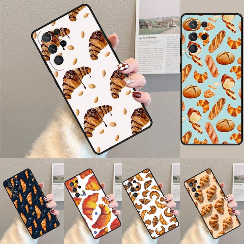Bakery Croissant Phone Case for Samsung Galaxy Note 10 Pro S26 Ultra S23 S24 FE S25 S21 S22 PLUS Shockproof Cove