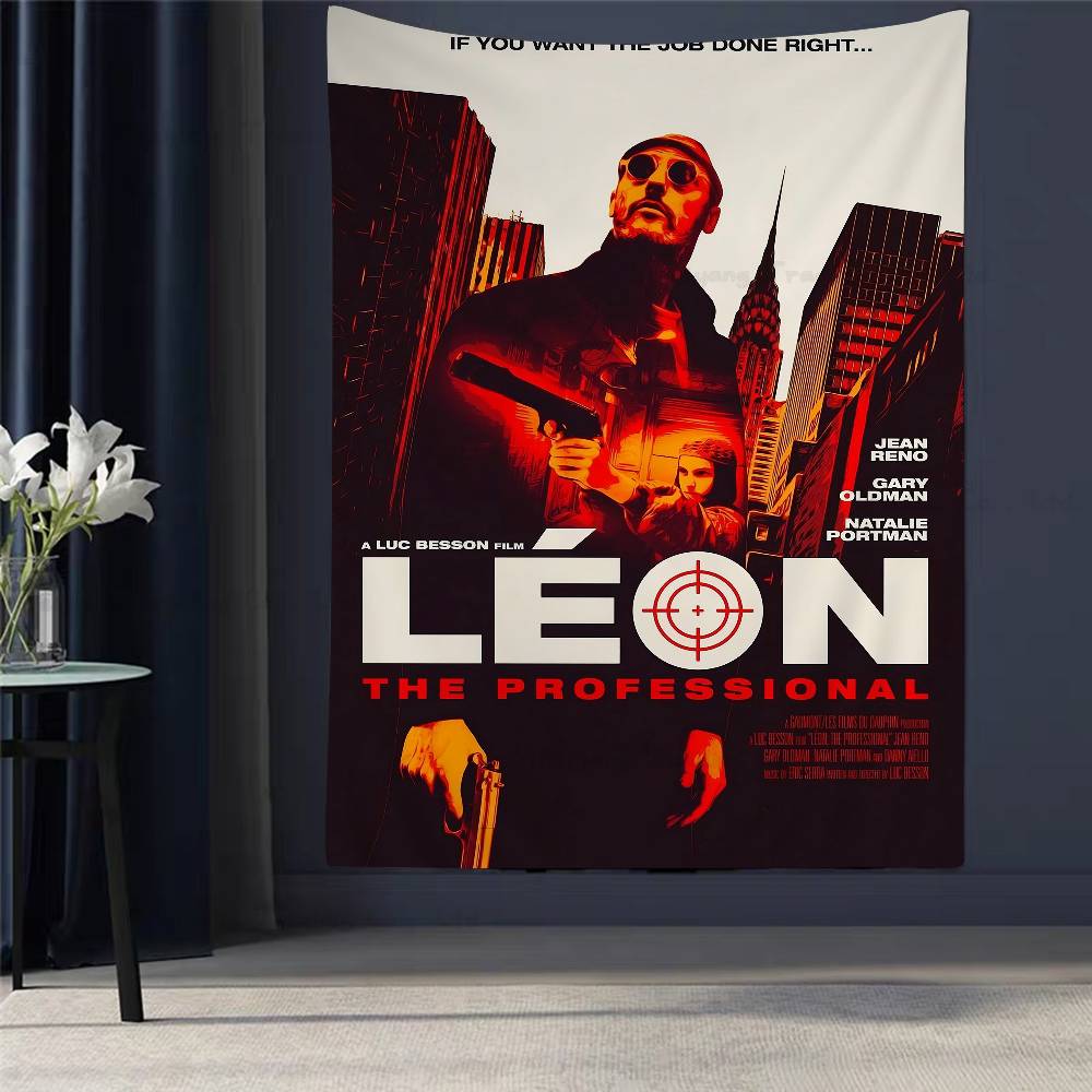 

Classic Movie Leon The Professional Printed Large Wall Tapestry Hanging Tarot Hippie Wall Rugs Dorm Cheap Hippie Wall Hanging 74x94cm(29x37in)