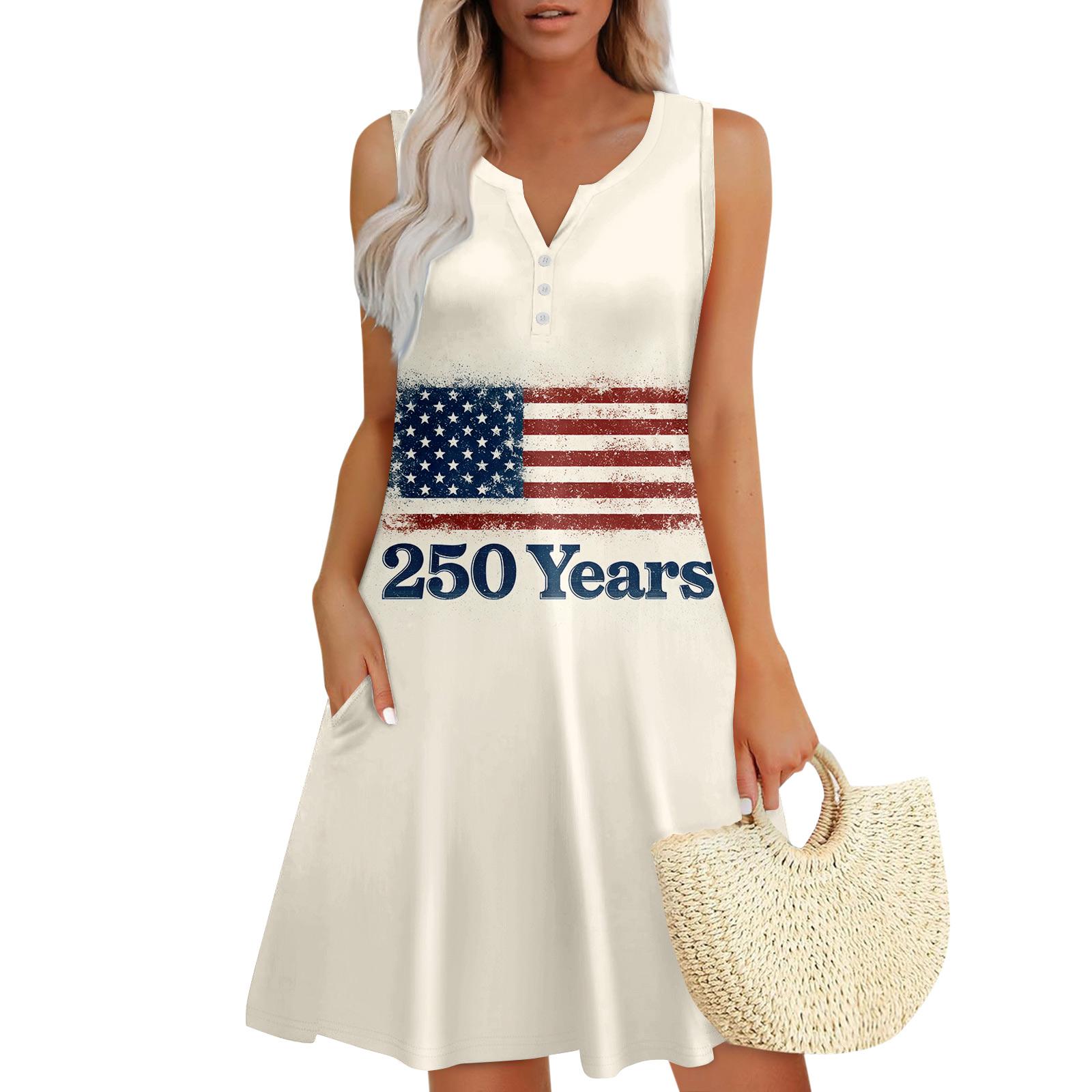 

Женские летние платья Свободные сарафаны без рукавов с V-образным вырезом Платье с карманами M тёмно-синий