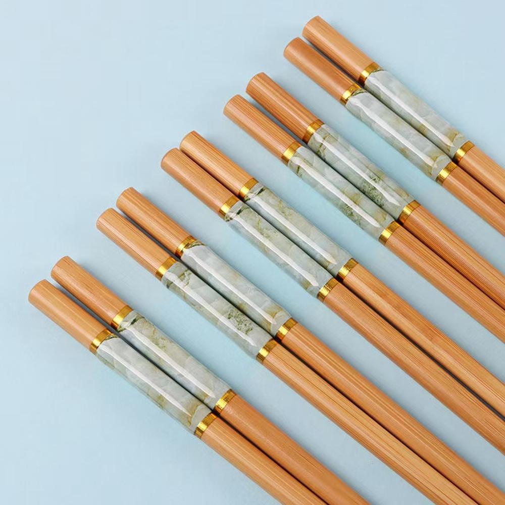 5Pairs Bamboo Sushi Anti-skid Rice Tableware Dinnerware Set Chopsticks Kitchen Supplies