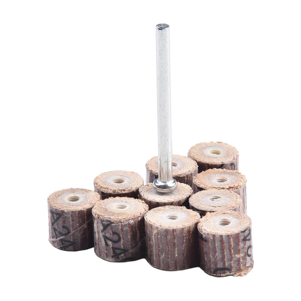 Flap Wheel Sanding Discs 10pcs with Mandrel for Woodworking and Metal Finishing Using Drill Press or Handheld Drill