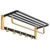 Wall-Mounted Black Gold Frosted Aluminum Towel Rack