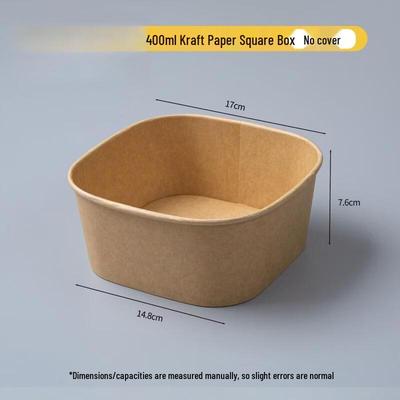 Disposable Kraft Paper Square Food Containers