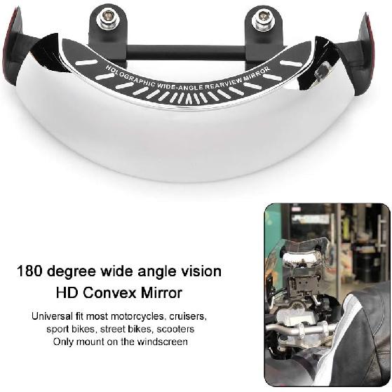 Motorcycle Blind Spot Rear Mirror Motorcycle Wide Angle Rear View Mirror 180° 180 Degree Motorcycle Safety Mirror For Motorcycle Windshield