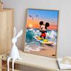 Disney diamond painting kit handmade diy 5D home decor gift unique creative surfing Mickey beach ocean sunset vibe idea