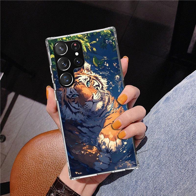 Superior Tiger Pattern Art Phone Case For Samsung Galaxy S24 S25 Edge S26 Ultra S23 S22 S21 Plus S20 FE + Personalized Print Cov