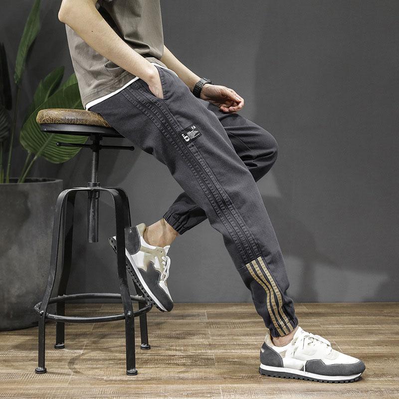 

Весенние мужские модные и повседневные леггинсы, повседневные брюки-карго S темно серый