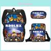 Conjunto de Mochila Roblox para Crianças Com Tecido Oxford Leve Para Uso Escolar e de Estudo