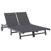 VidaXL Acacia 2-Seater Garden Chaise Lounge with Cushion Outdoor Sunbed Patio Lounger 3061389