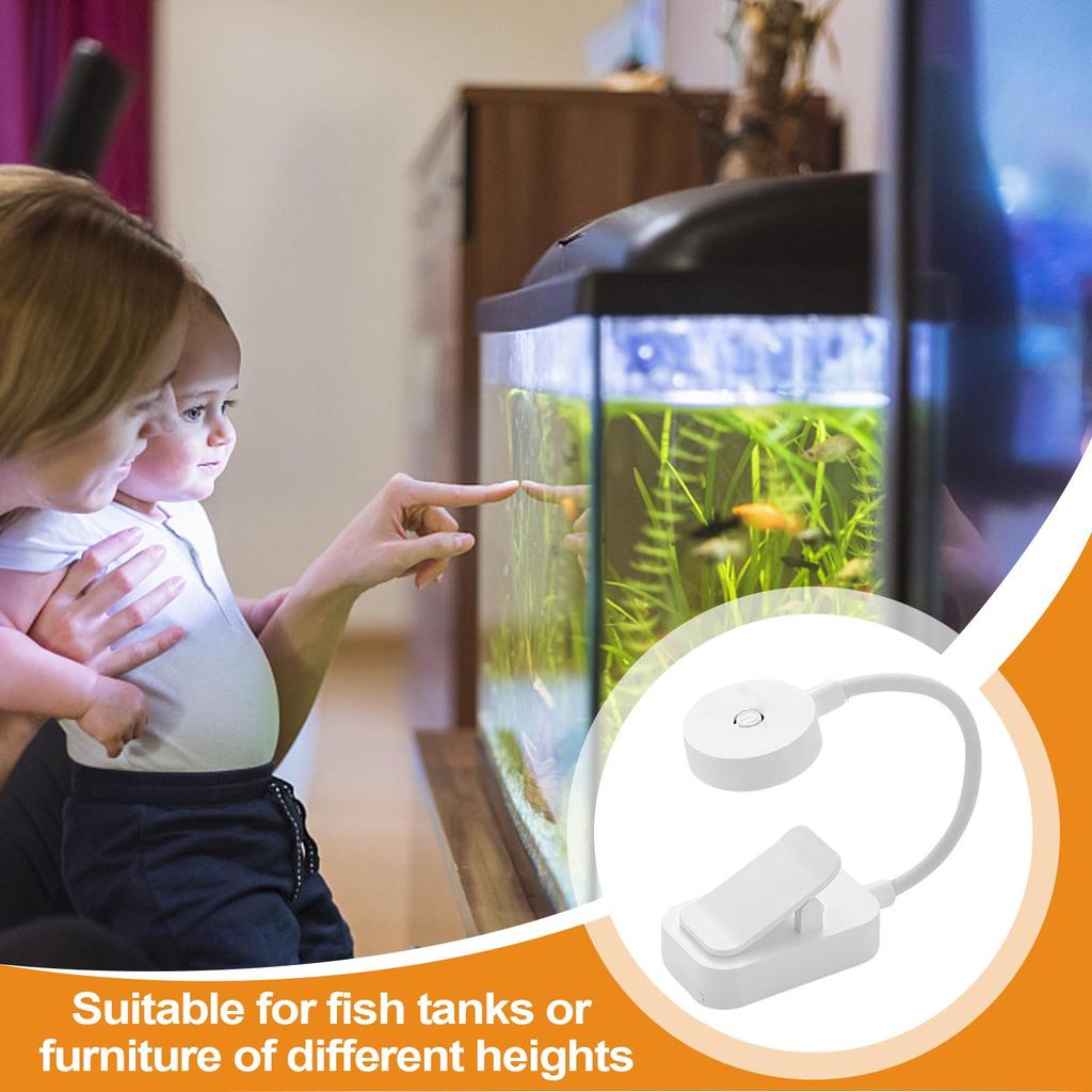 Aquariumleuchte Einstellbar Pflanzenwachstum Clip-On Aquariumlampe 3 Beleuchtungsmodi Kleine Nachttischlampe Einstellbare Helligkeit Fischbecken