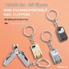 Mini Foldable Nail Clipper with Keychain - Portable Flip-Top Kitten Design