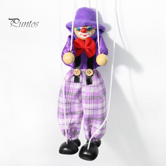 Boys Hand Puppetry Marionette Clown Puppet Toy Pull Rope Wooden Doll Interactive Girls Kids Pirate Birthday Christmas Gifts