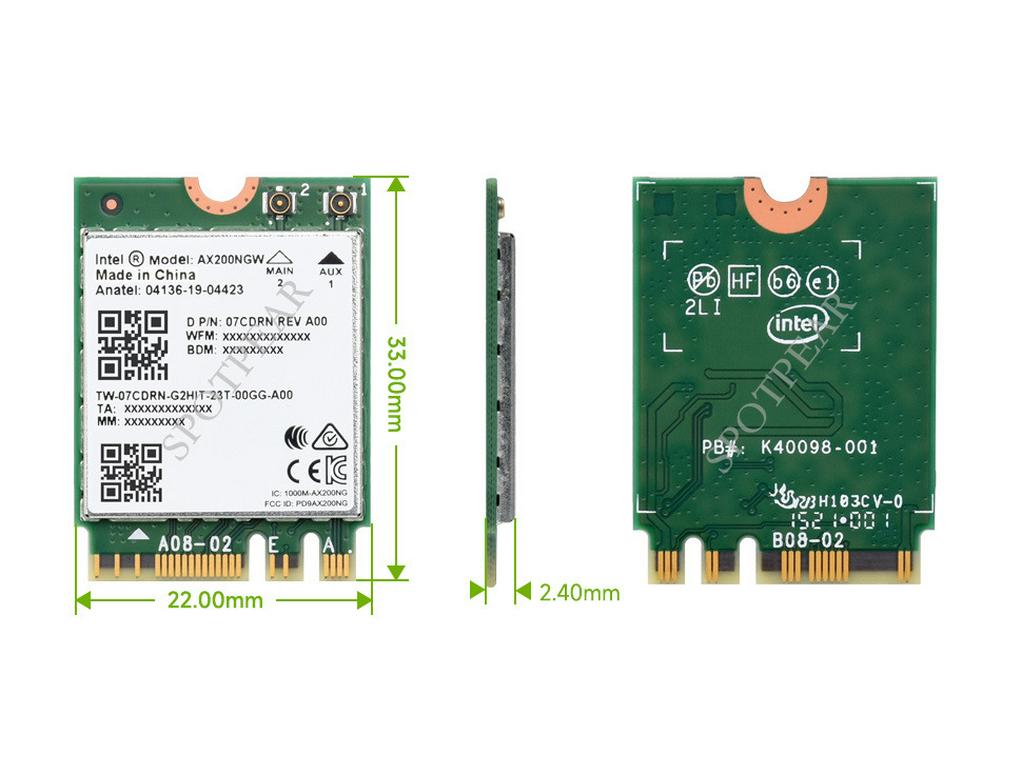 Módulo Intel AX210 Tri-Band Gigabit WiFi 6 com Bluetooth 5.2