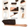 Premium Hand Broom with Natural Dense Bristles and Wooden Handle for Home and Car Cleaning